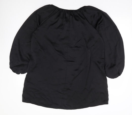 H&M Womens Black Polyester Shift Size XS Round Neck Pullover