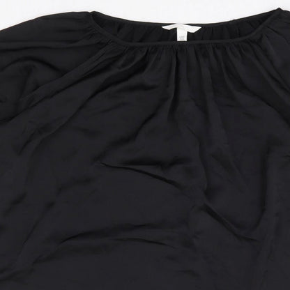 H&M Womens Black Polyester Shift Size XS Round Neck Pullover