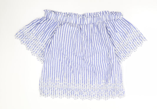 Womens UK Size 10 H&M Blue Basic Blouse
