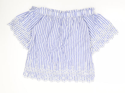 Womens UK Size 10 H&M Blue Basic Blouse