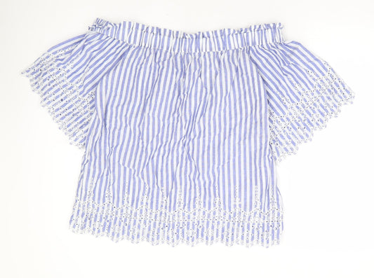 Womens UK Size 10 H&M Blue Basic Blouse