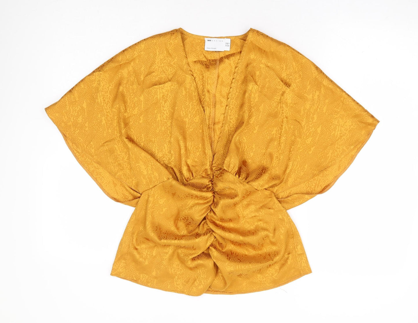 Womens UK Size 10 ASOS Yellow Basic Blouse