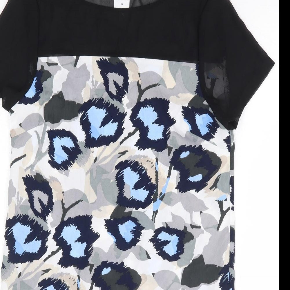 VERO MODA Womens Multicoloured Floral Polyester Shift Size XS Round Neck Pullover
