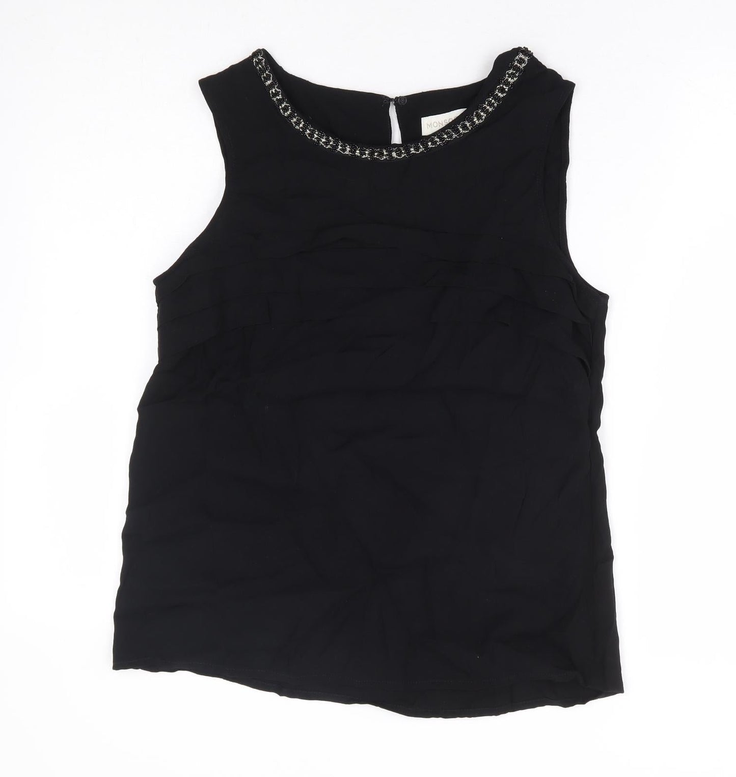 Womens UK Size 12 Monsoon Black Basic Tank