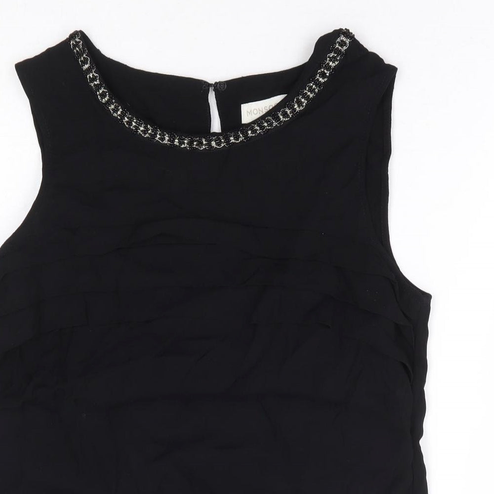 Womens UK Size 12 Monsoon Black Basic Tank