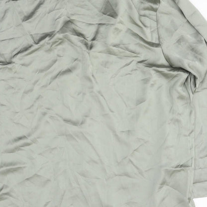 Womens UK Size M H&M Green Basic Button-Up