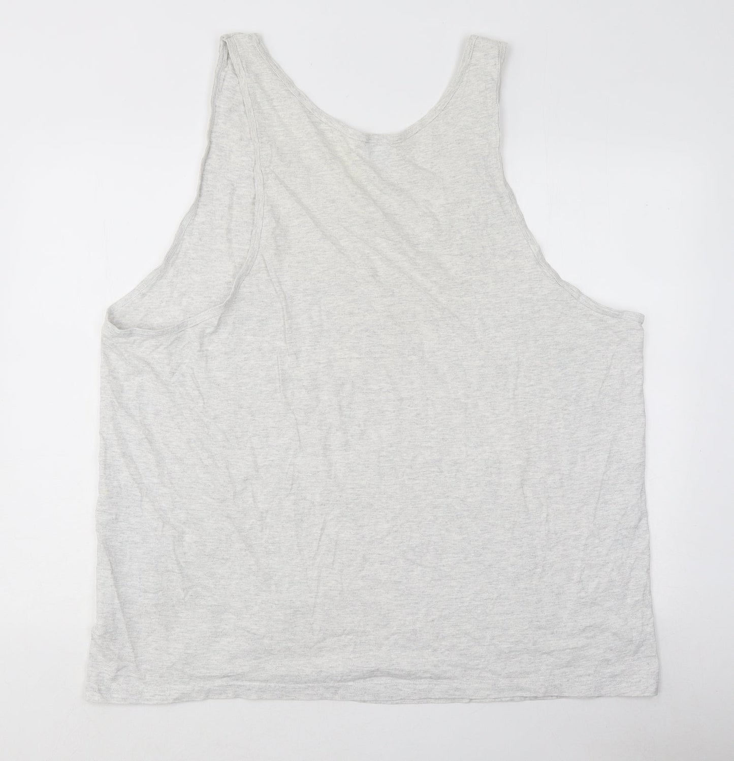Mens UK Size 2XL Hanes Grey  Button-Up Sleeveless Casual Shirt
