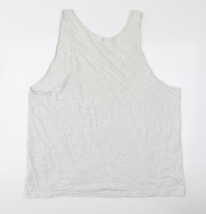 Mens UK Size 2XL Hanes Grey  Button-Up Sleeveless Casual Shirt