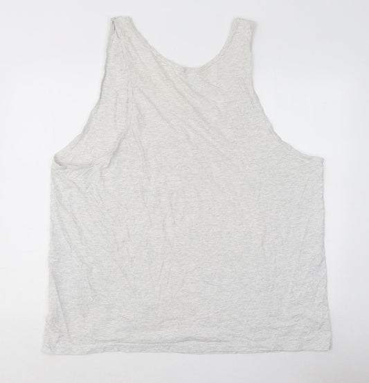Mens UK Size 2XL Hanes Grey  Button-Up Sleeveless Casual Shirt