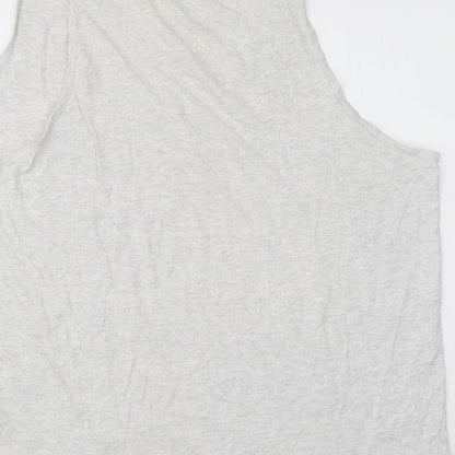 Mens UK Size 2XL Hanes Grey  Button-Up Sleeveless Casual Shirt