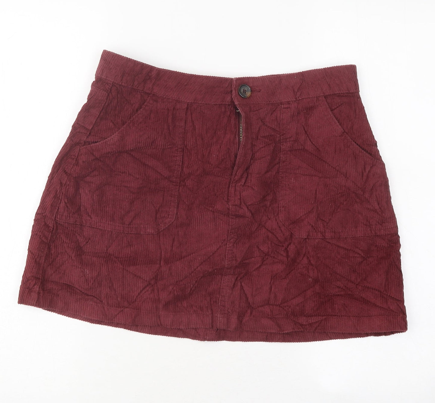 Primark Womens Purple Polyester A-Line Skirt Size 12 Zip