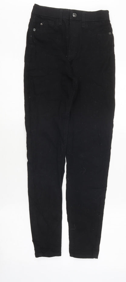 River Island Womens Black 100% Cotton Skinny Jeans Size 8 L38 in Regular Zip