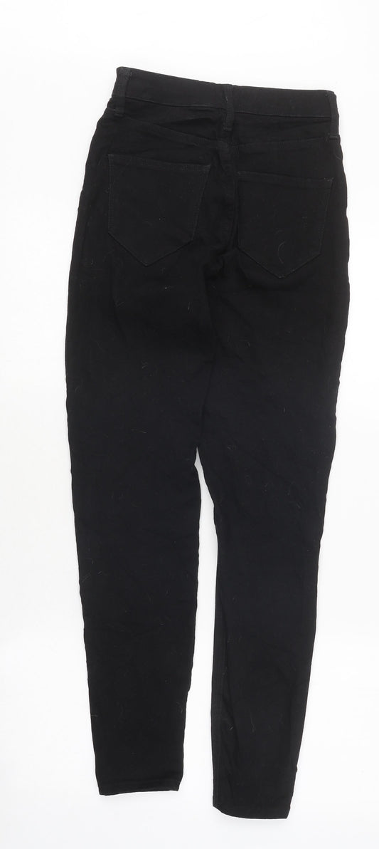 River Island Womens Black 100% Cotton Skinny Jeans Size 8 L38 in Regular Zip