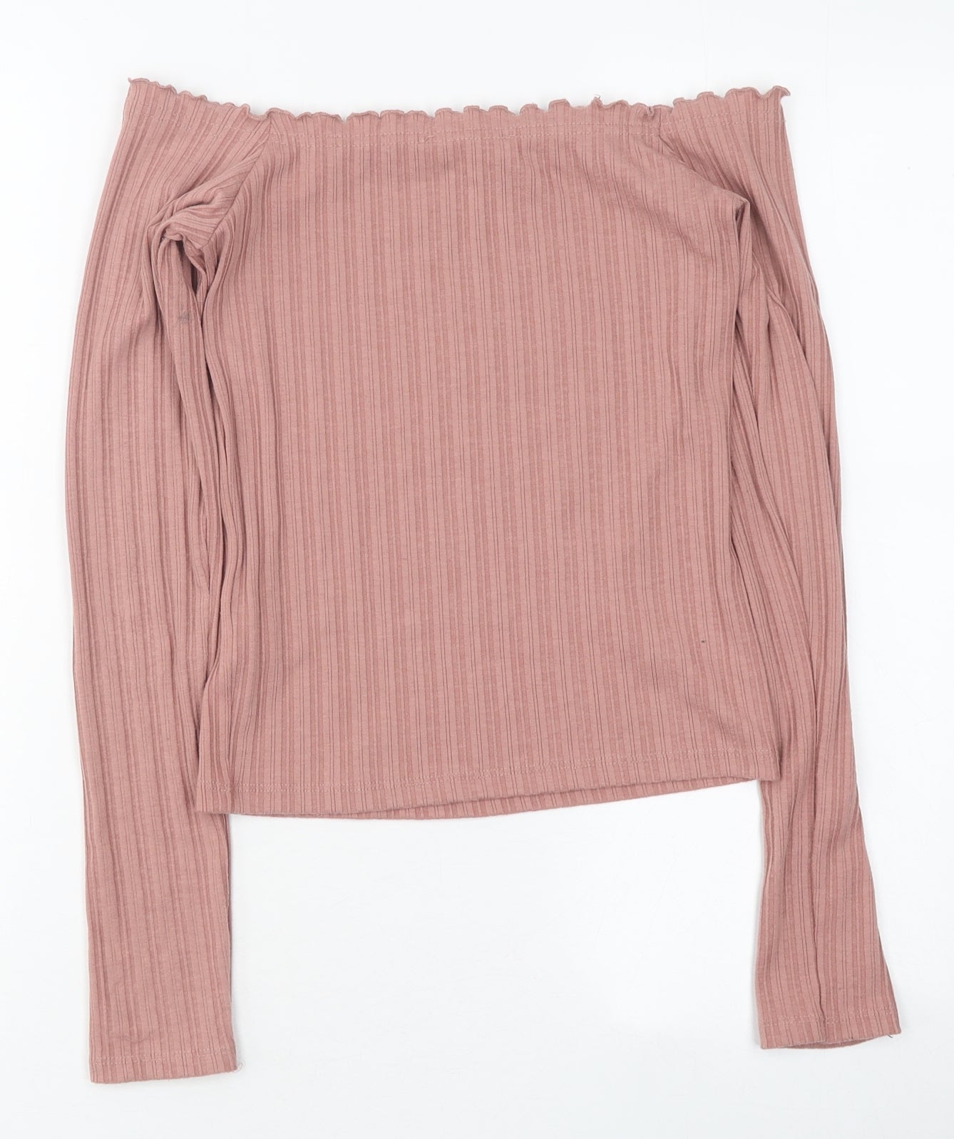 Primark Womens Pink Polyester Basic T-Shirt Size S Off the Shoulder