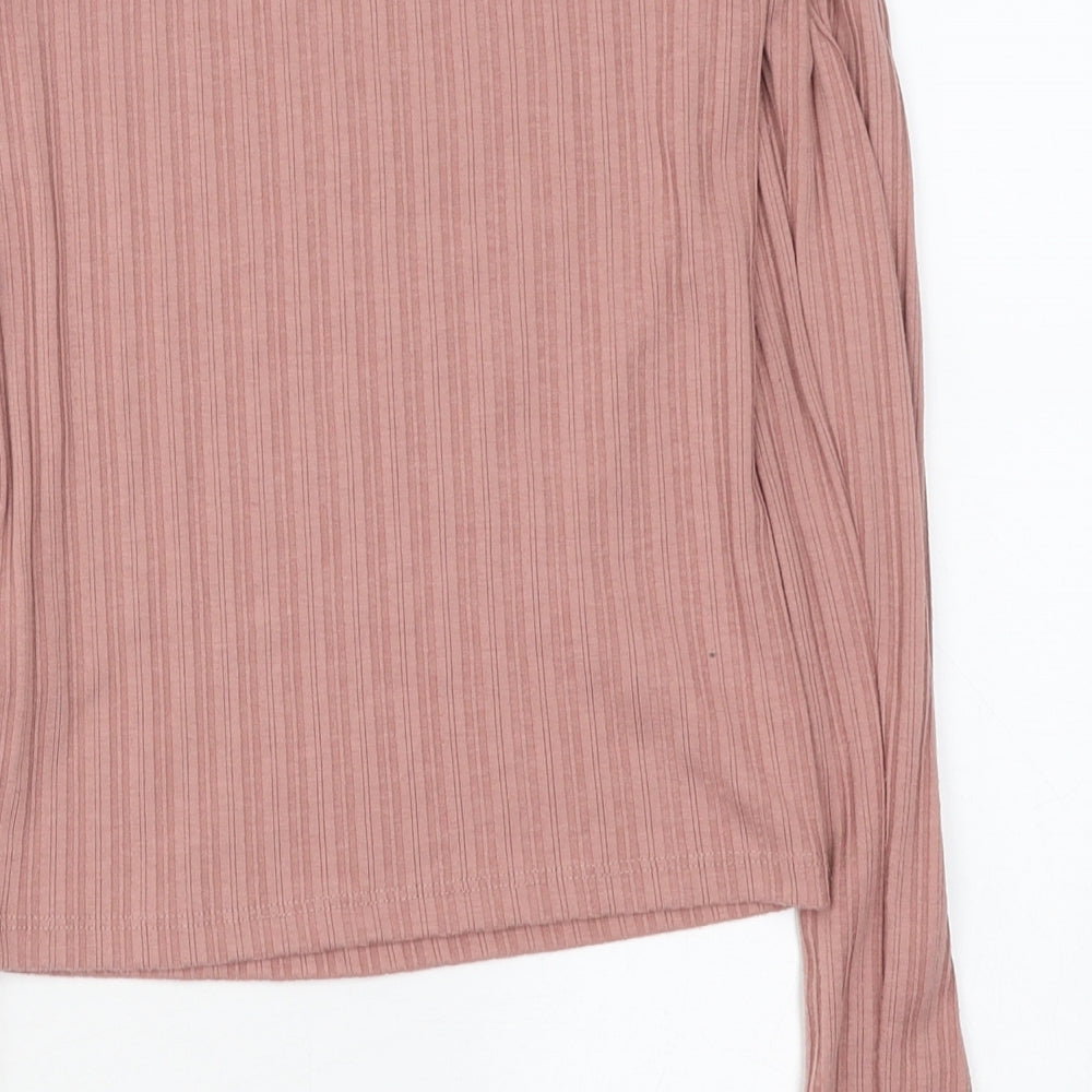 Primark Womens Pink Polyester Basic T-Shirt Size S Off the Shoulder