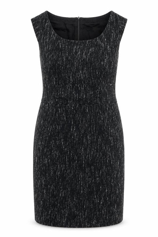 Principles Womens Black Herringbone Cotton A-Line Size 12 Scoop Neck Zip