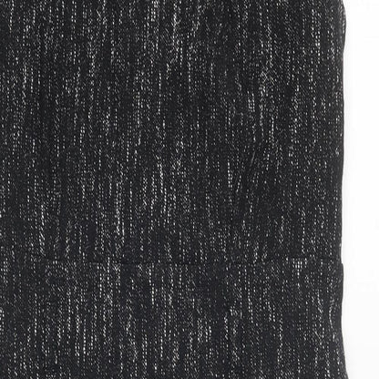Principles Womens Black Herringbone Cotton A-Line Size 12 Scoop Neck Zip