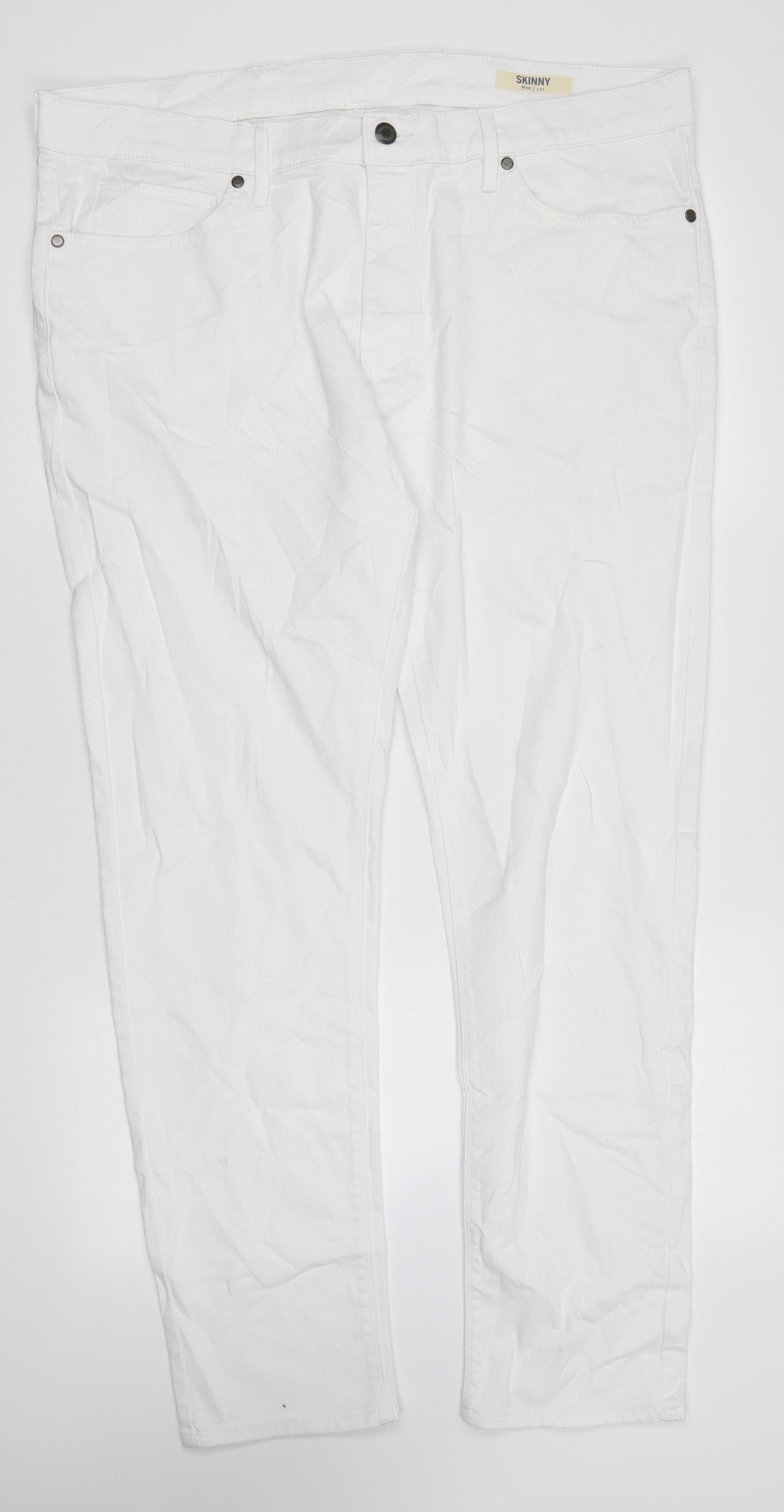 Womens UK Size 38 in Marks and Spencer Regular Fit Skinny White Jeans