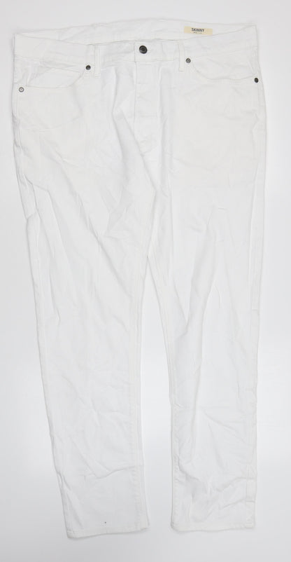 Womens UK Size 38 in Marks and Spencer Regular Fit Skinny White Jeans