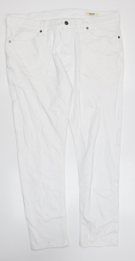 Womens UK Size 38 in Marks and Spencer Regular Fit Skinny White Jeans