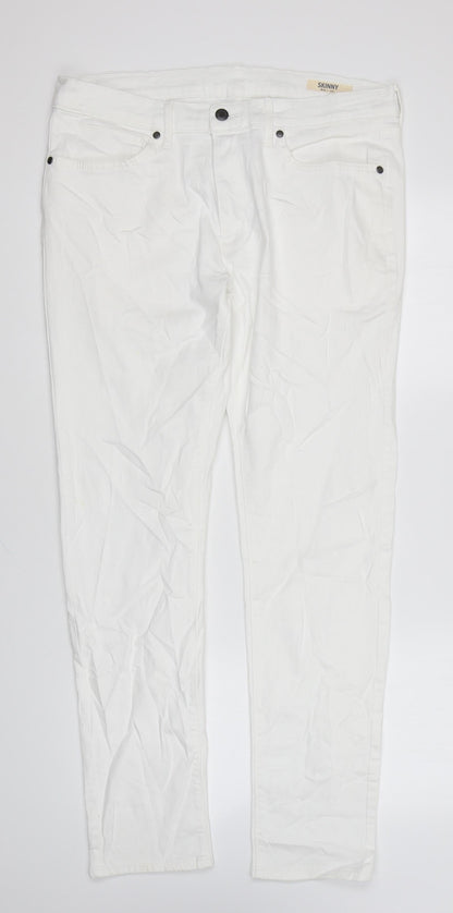 Womens UK Size 34 in Marks and Spencer Regular Fit Skinny White Jeans