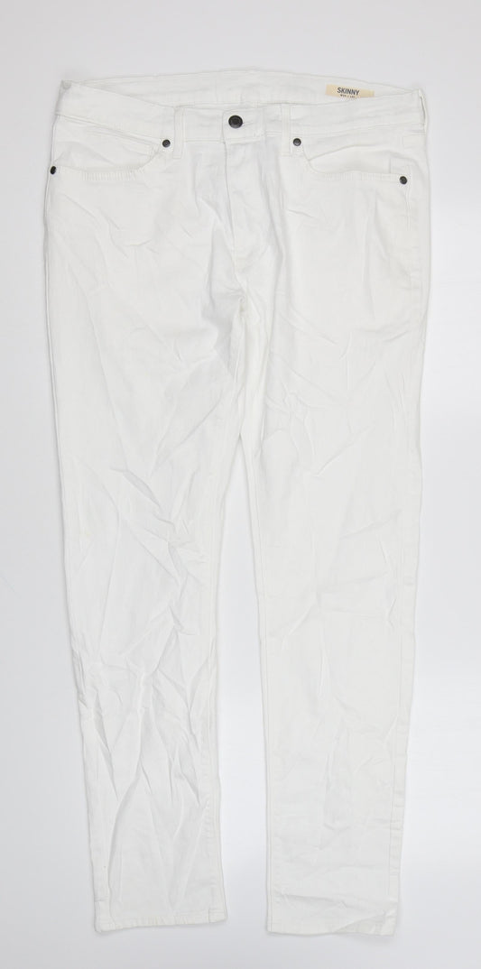 Womens UK Size 34 in Marks and Spencer Regular Fit Skinny White Jeans