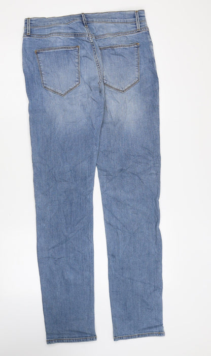 Marks and Spencer Womens Blue Cotton Skinny Jeans Size 30 in L33 in Regular Zip