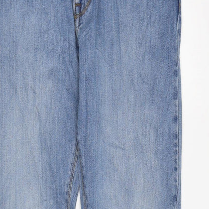 Marks and Spencer Womens Blue Cotton Skinny Jeans Size 30 in L33 in Regular Zip