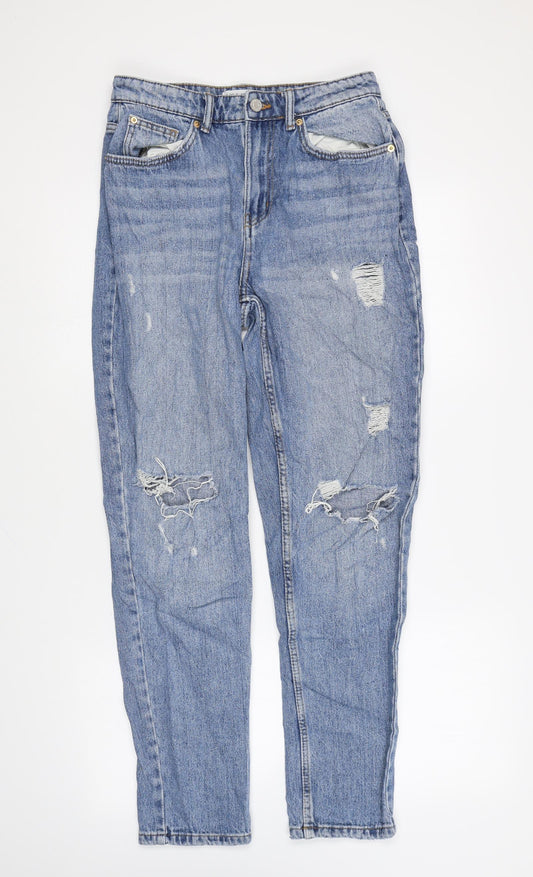 Primark Womens Blue Cotton Skinny Jeans Size 10 L27 in Regular Zip