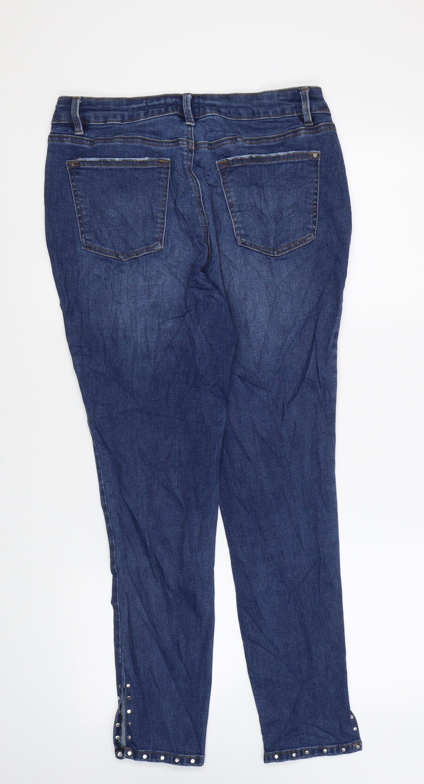 TU Womens Blue Cotton Skinny Jeans Size 12 L27 in Regular Zip