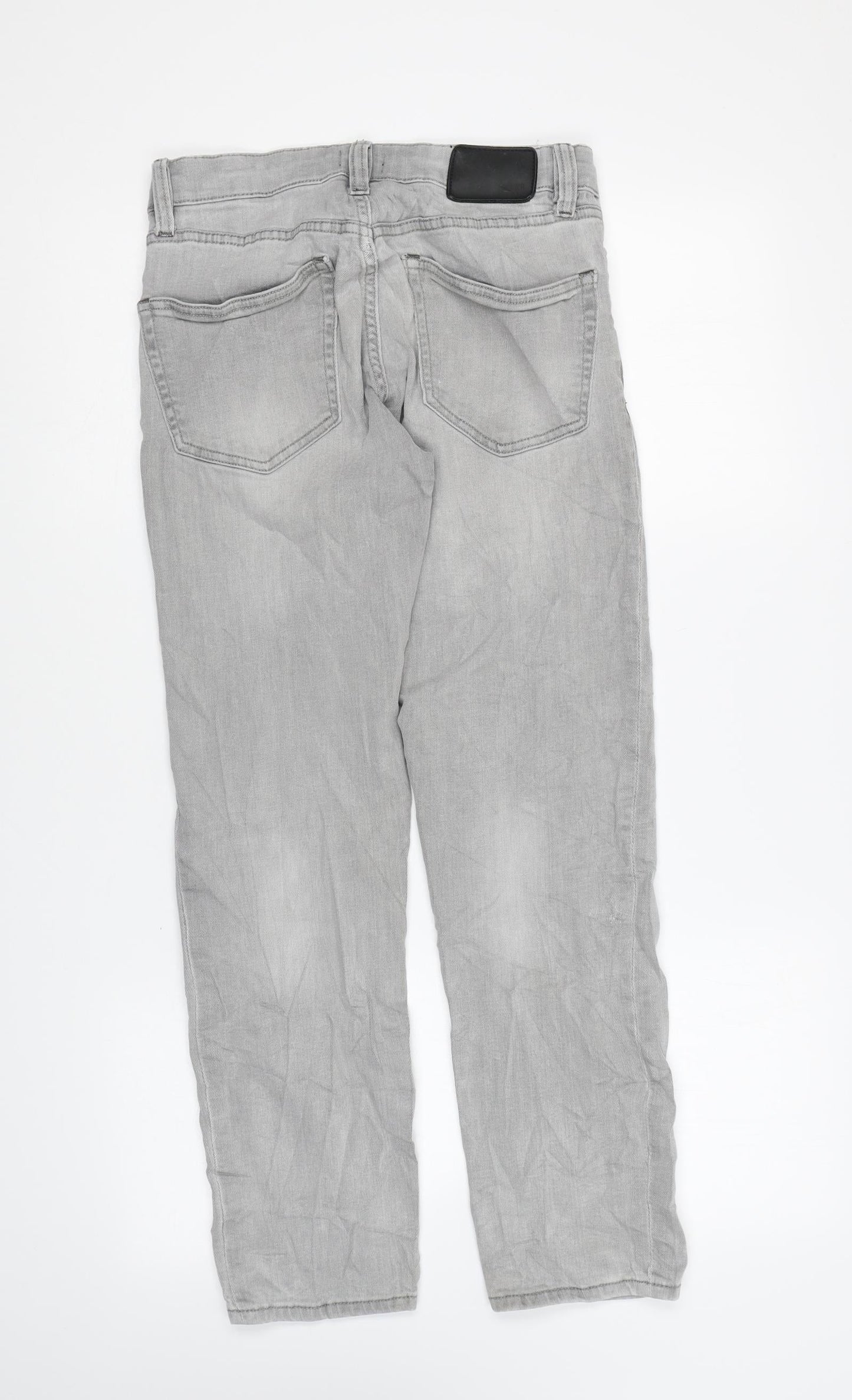 Topshop Womens Grey Cotton Skinny Jeans Size 28 in L27 in Regular Zip