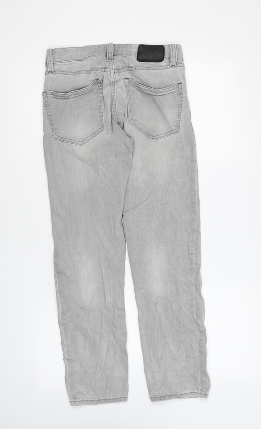 Topshop Womens Grey Cotton Skinny Jeans Size 28 in L27 in Regular Zip