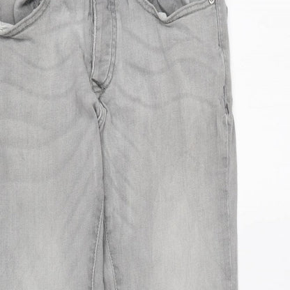 Topshop Womens Grey Cotton Skinny Jeans Size 28 in L27 in Regular Zip