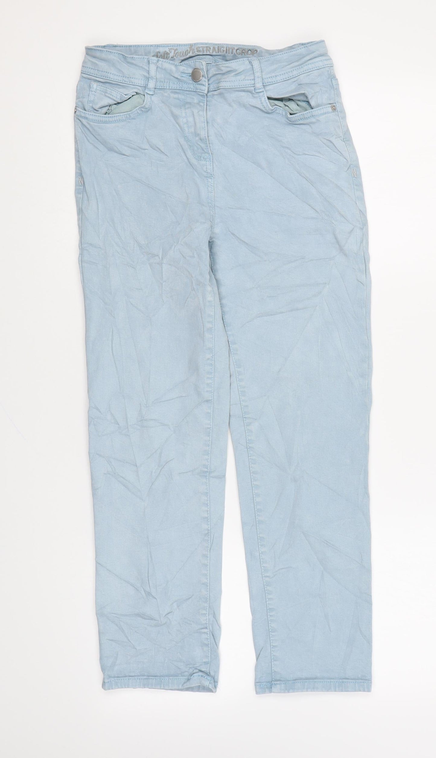 NEXT Womens Blue Cotton Skinny Jeans Size 8 L22 in Regular Zip