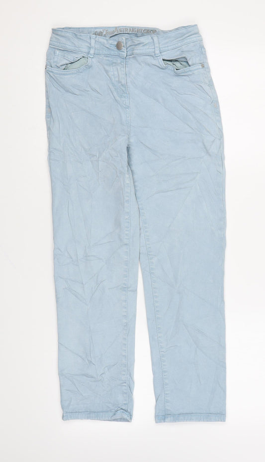 NEXT Womens Blue Cotton Skinny Jeans Size 8 L22 in Regular Zip
