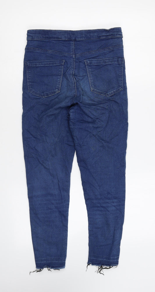 Topshop Womens Blue Cotton Skinny Jeans Size 28 in L22 in Regular Zip