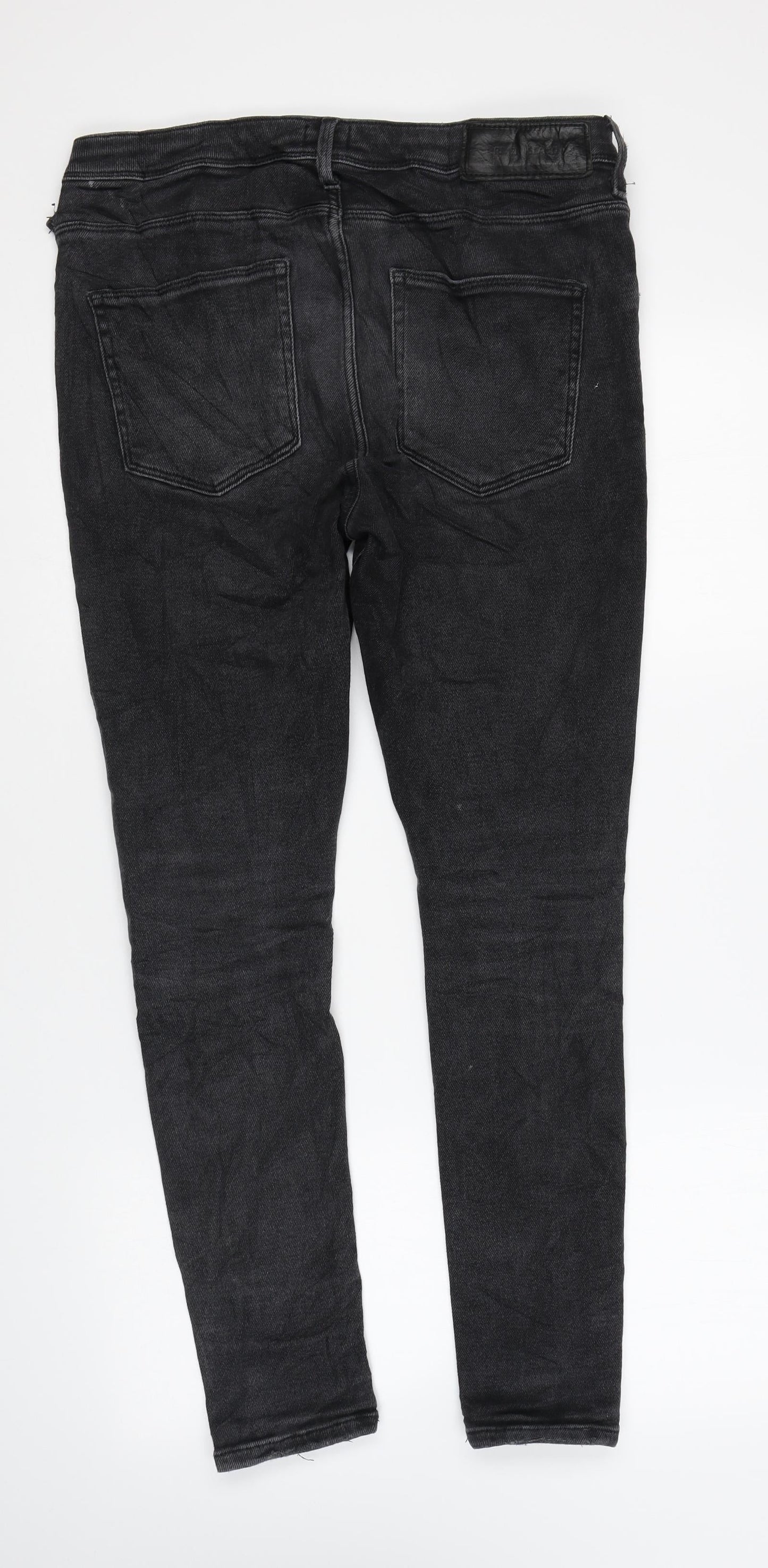 River Island Womens Black Cotton Skinny Jeans Size 30 in L26 in Regular Zip