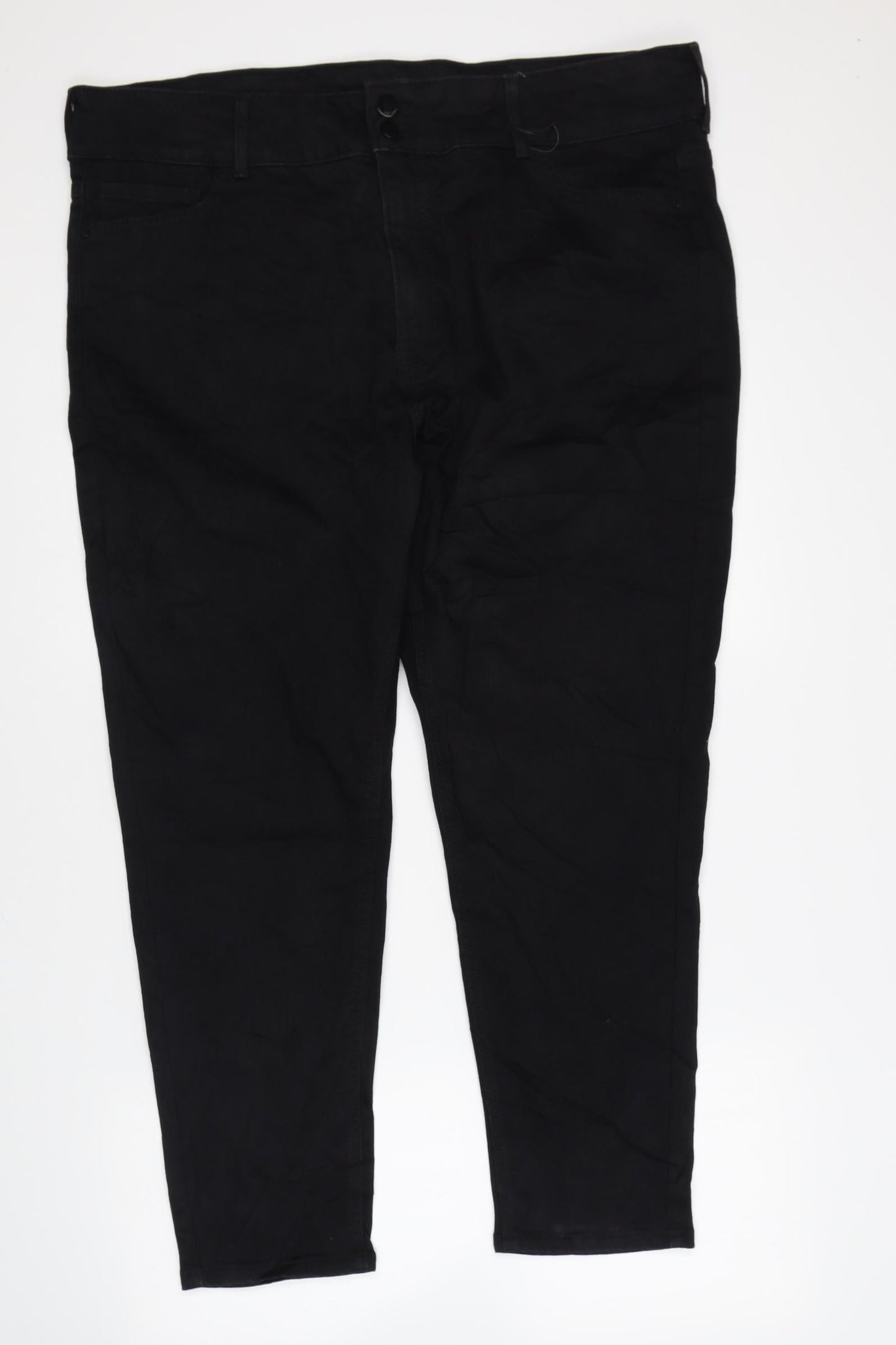 Marks and Spencer Womens Black Cotton Skinny Jeans Size 22 L24 in Regular Zip