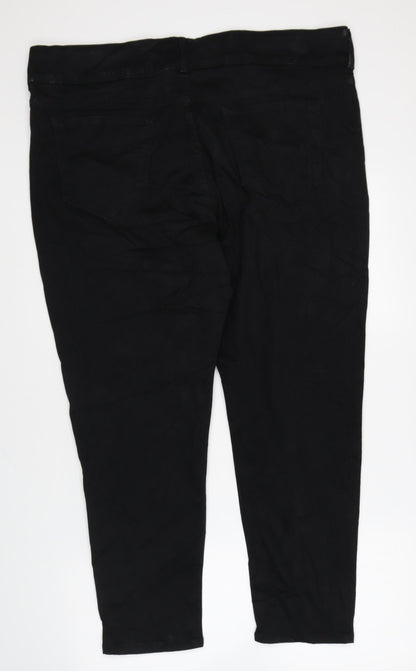 Marks and Spencer Womens Black Cotton Skinny Jeans Size 22 L24 in Regular Zip