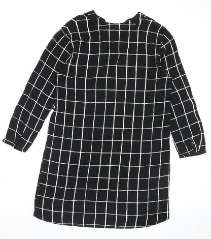Atmosphere Womens Beige Plaid Viscose A-Line Size 12 V-Neck Pullover