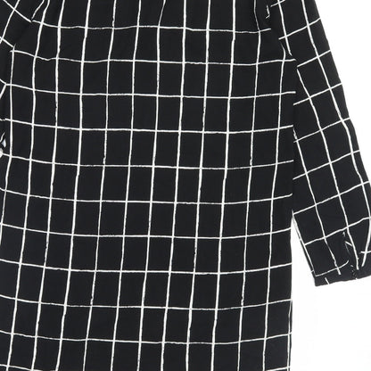 Atmosphere Womens Beige Plaid Viscose A-Line Size 12 V-Neck Pullover