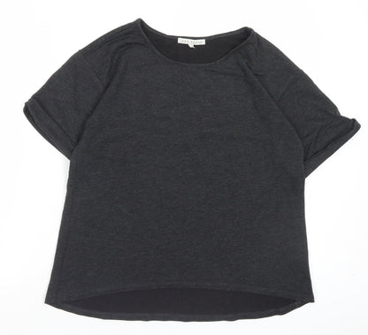 Red Haute Womens Grey Viscose Basic T-Shirt Size S Crew Neck