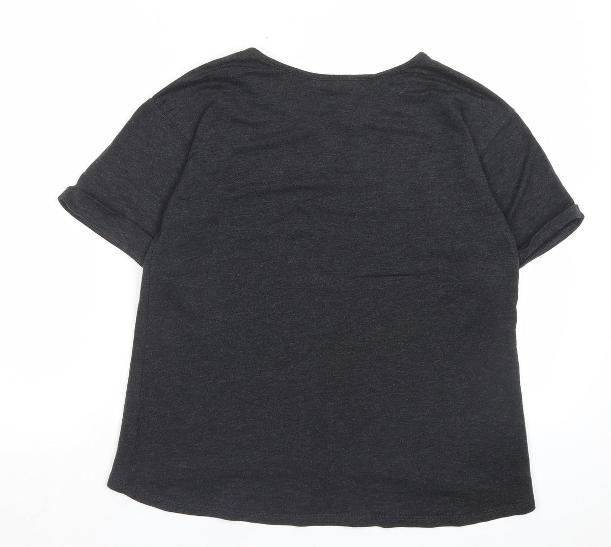 Red Haute Womens Grey Viscose Basic T-Shirt Size S Crew Neck