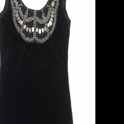 New Look Womens Black Polyester Bodycon Size 8 Scoop Neck Pullover