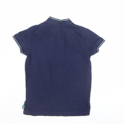 Nutmeg Boys Blue Cotton Basic T-Shirt Size 4-5 Years Henley Button - Pocket Detail