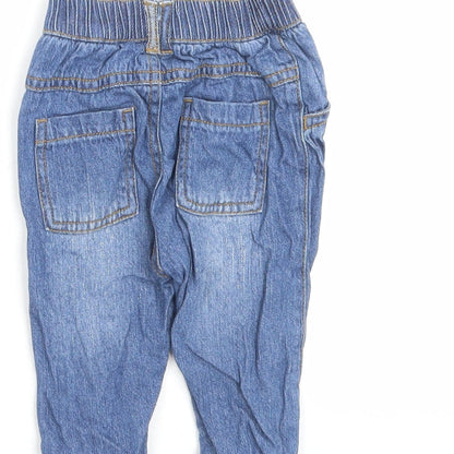 George Boys Blue Cotton Capri Jeans Size 6-9 Months Button