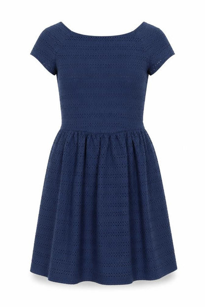 New Look Womens Blue Polyester A-Line Size 8 Boat Neck Pullover
