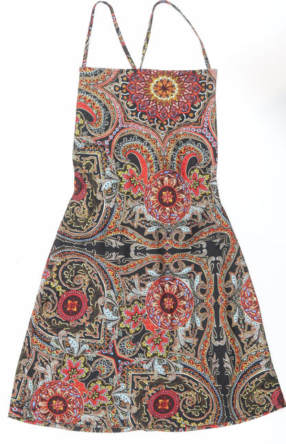 SheIn Womens Multicoloured Paisley Polyester A-Line Size S Square Neck Tie