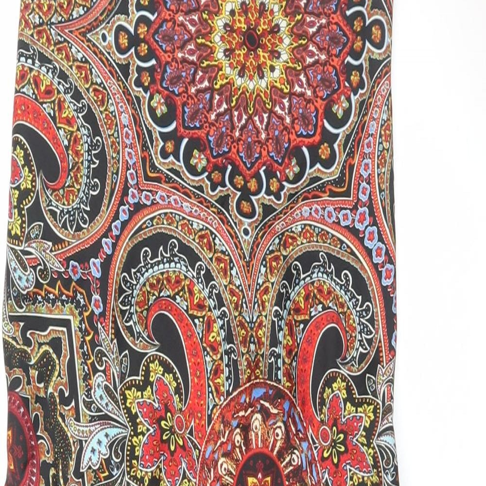 SheIn Womens Multicoloured Paisley Polyester A-Line Size S Square Neck Tie