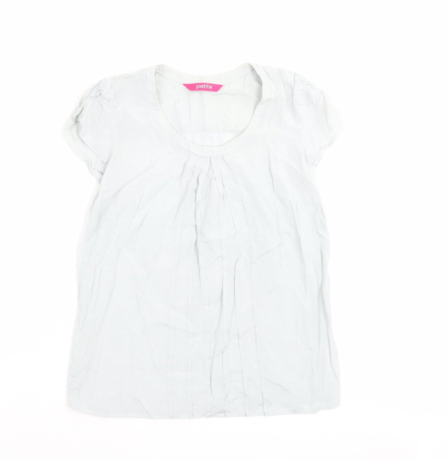 F&F Womens Blue Polyester Basic T-Shirt Size 6 Scoop Neck